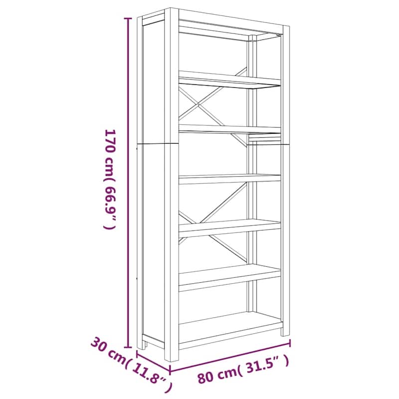 vidaXL 3/4/5/6/7-Tier Bookcase Solid Wood Acacia