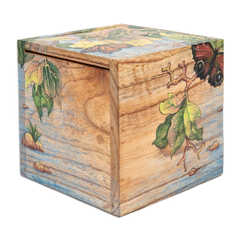 Novica Handmade Tropical Forest Wood Jewelry Box
