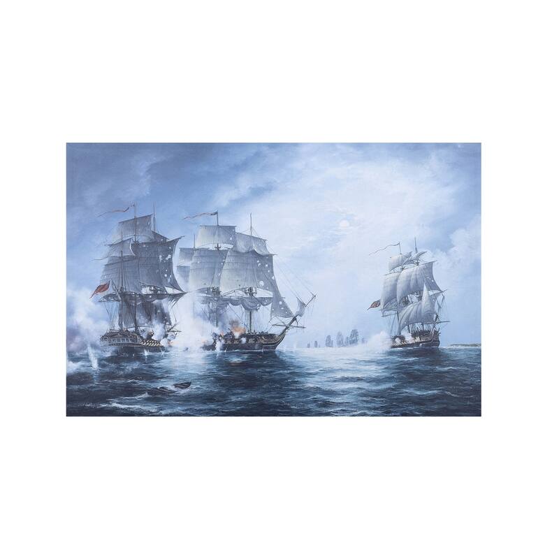 The Battle of Flamborough Head - Canvas Print. - Multi