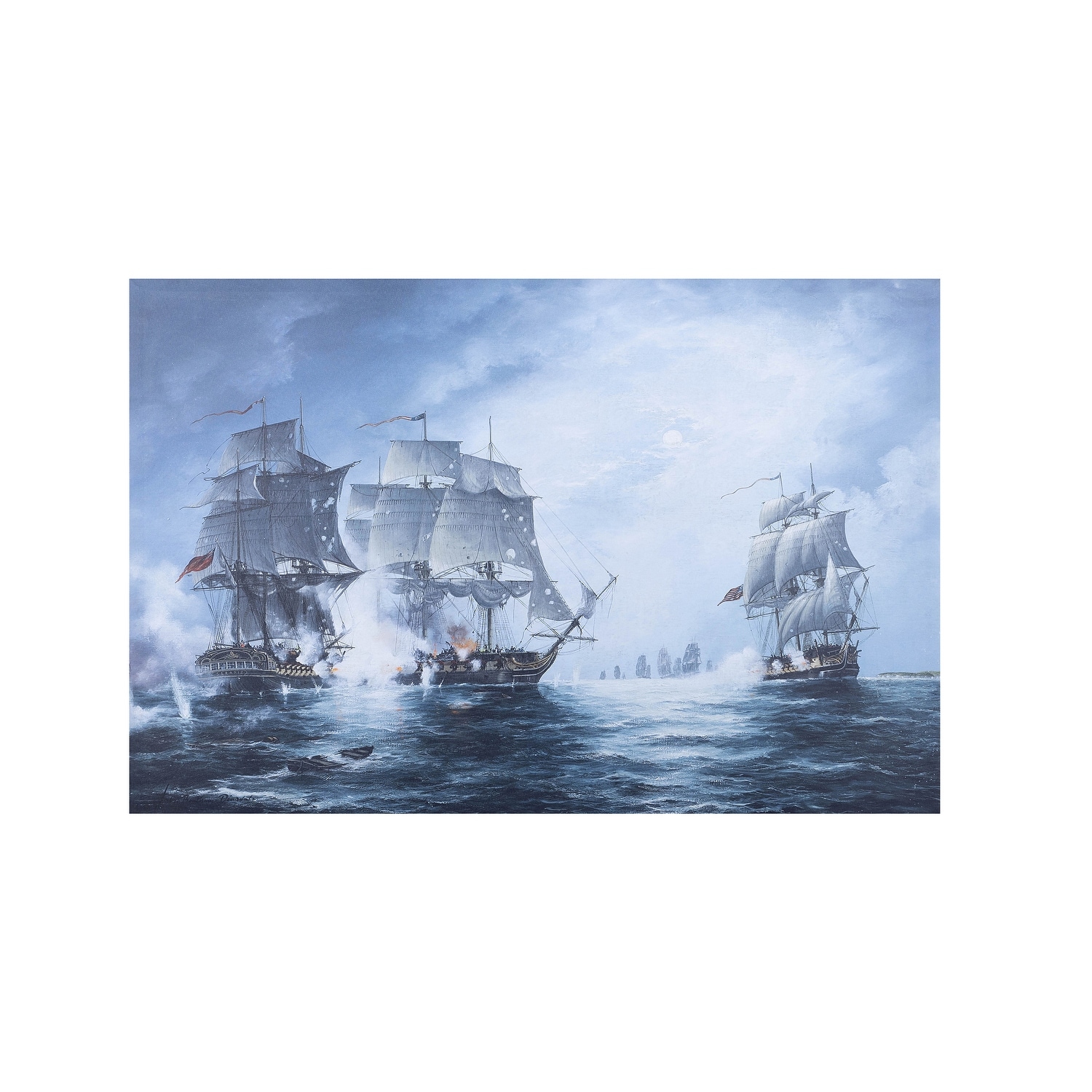 The Battle of Flamborough Head - Canvas Print. - Multi