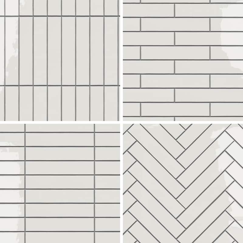 Merola Tile Menorca White 2-1/2" x 12-7/8" Ceramic Wall Tile