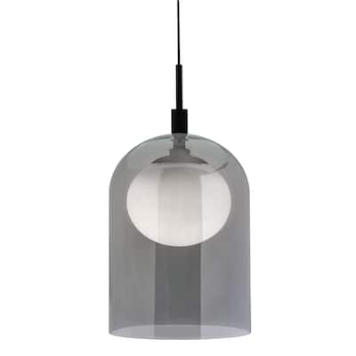AFX KRNP08L30D1 Pendant 8" Wide LED Mini Pendant with Smoke Glass and