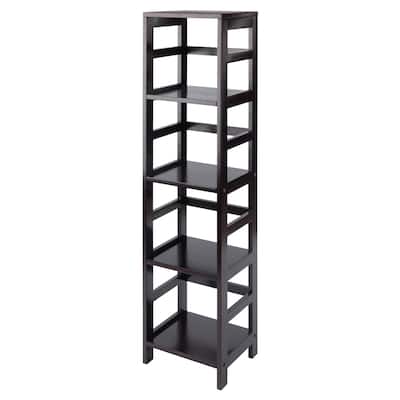 Leo 4-Tier Storage Shelf, Espresso - 13.39 x 11.22 x 54.8 inches