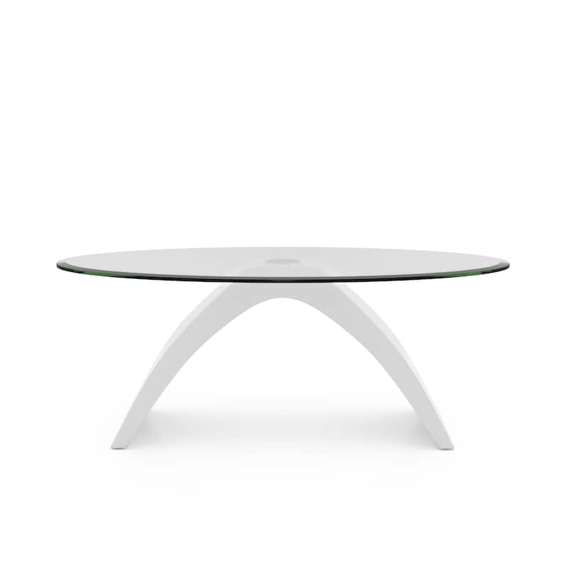 Crescendo Modern 47-inch Glass Top Oval Coffee Table by Furniture of America