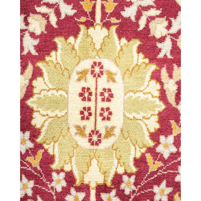 Overton Hand Knotted Wool Vintage Inspired Traditional Mogul Purple Area Rug - 8' 10" x 12' 6"