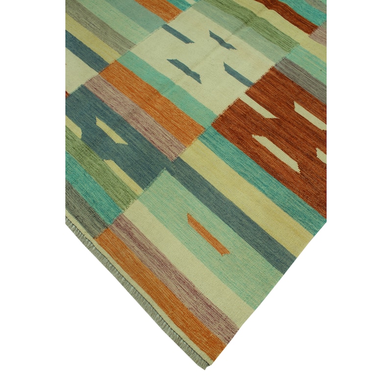 Hand-Woven Winchester Kilim Nazgul Ivory/Rust Rug - 5'2" x 6'8"