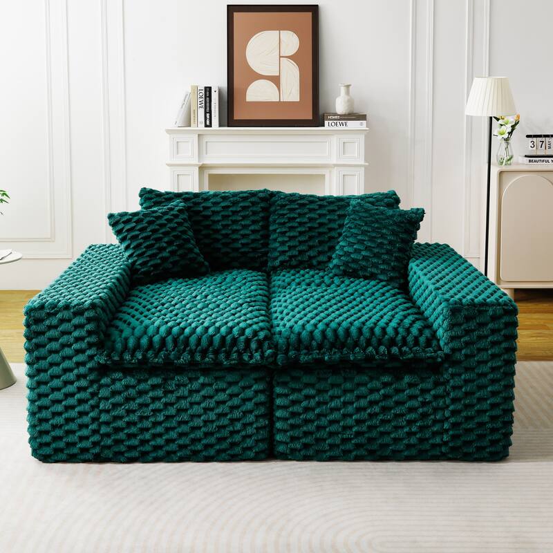 Free Combination Modular Couch Fluffy Turtle Velvet Sectional Sofa
