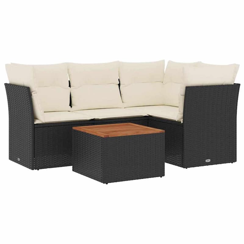 vidaXL Garden Sofa Set Black PE rattan Modular Modular Garden Sofa Set - 24.4 x 24.4 x 27.2