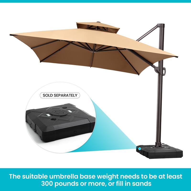 Pellebant 10 X 13 Feet Outdoor Cantilever Umbrella with Base