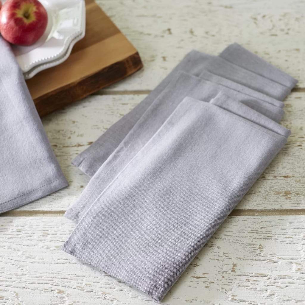 KAF Home Set of 4 Chambray Cotton Napkins, 20"x20"
