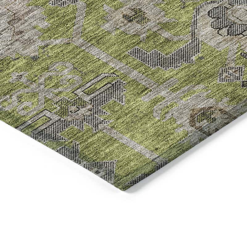 HomeRoots Oriental Traditional Rectangle Outdoor Rug