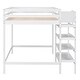 preview thumbnail 8 of 16, Full Size Loft Bed with Built-in Storage Staircase and Hanger