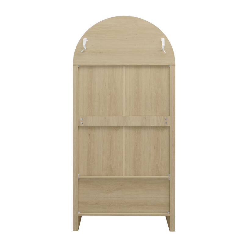 Wood Storage Cabinets with Magnetic Door Catcher, Tall Arched Kitchen Cabinet, Display Cabinet with Adjustable Shelves