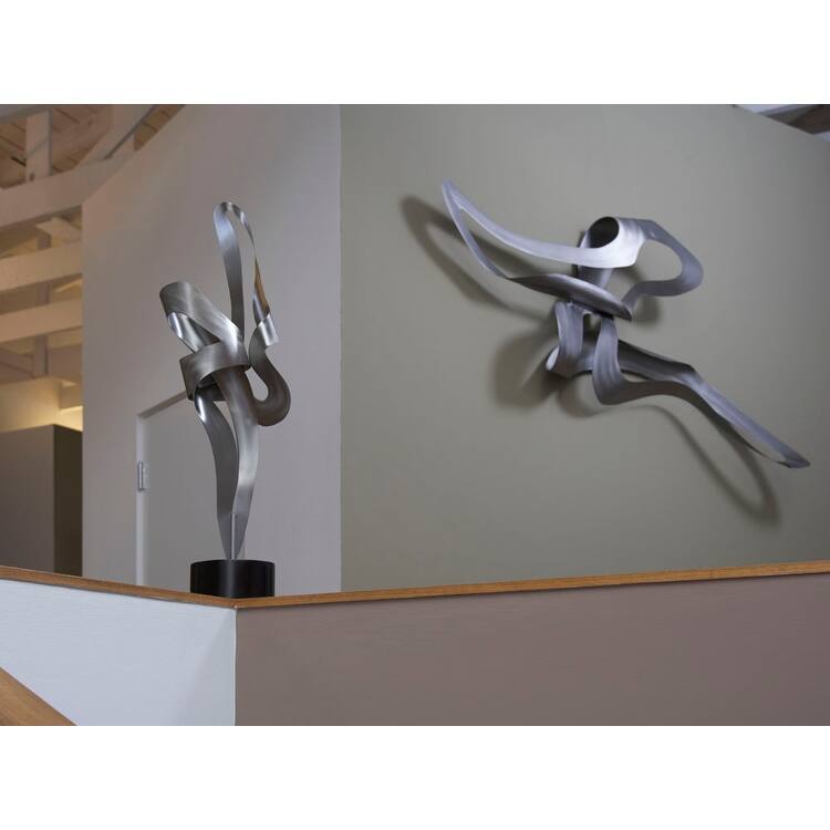 Graceful 26" Wall Art Crafted from Ground Stainless Steel