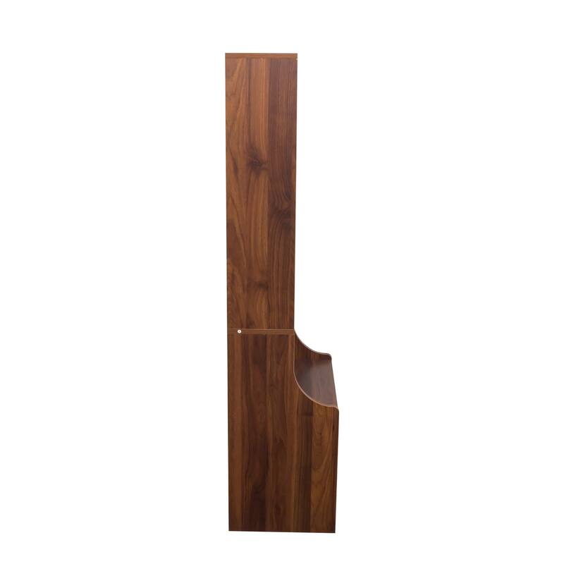 Night Stand with Bookshelf - Walnut