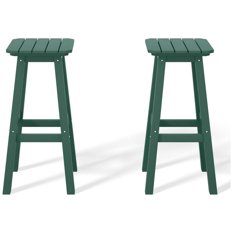 Polytrends Laguna Hdpe All Weather Outdoor Patio 29" Square Bar Stool (Set Of 2)