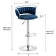 preview thumbnail 22 of 155, Velvet Upholstered Adjustable Bar Stool Swivel Counter Chair Set of 2
