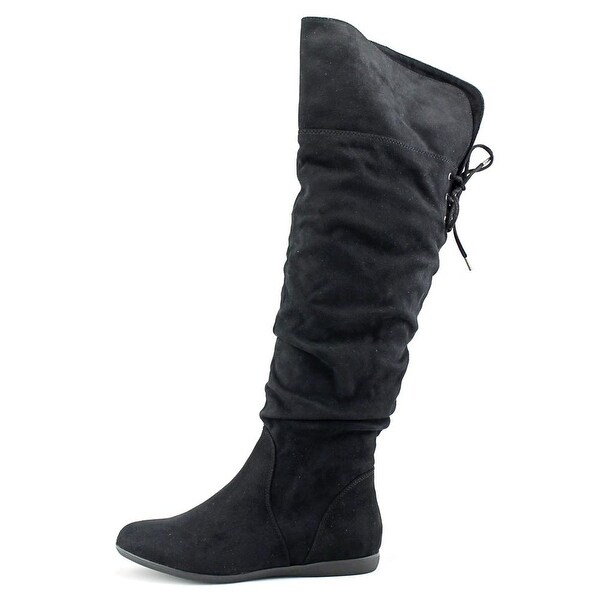 aldo black suede knee high boots