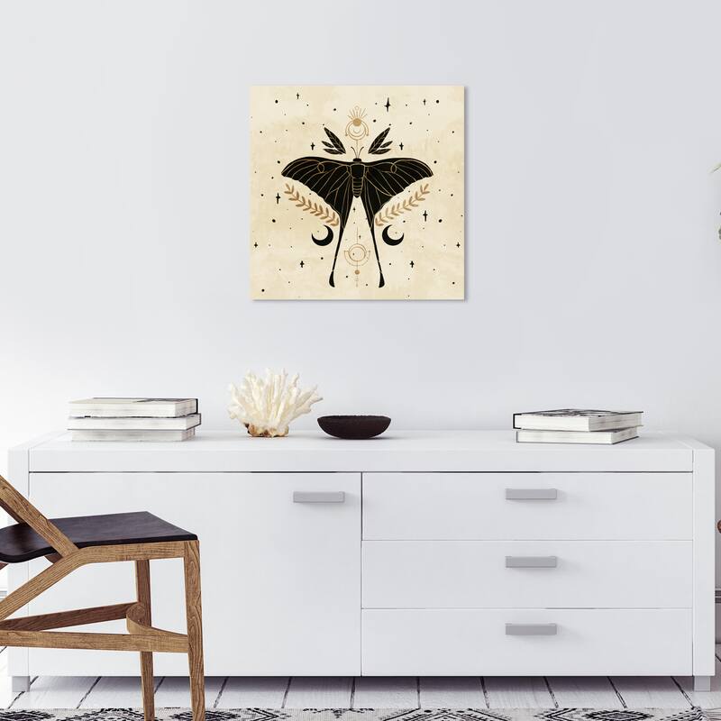 Wynwood Studio Canvas Animals Lucky Charm Black and Metallic Gold Bohemian & Eclectic Wall Art Canvas Print - 20 x 20
