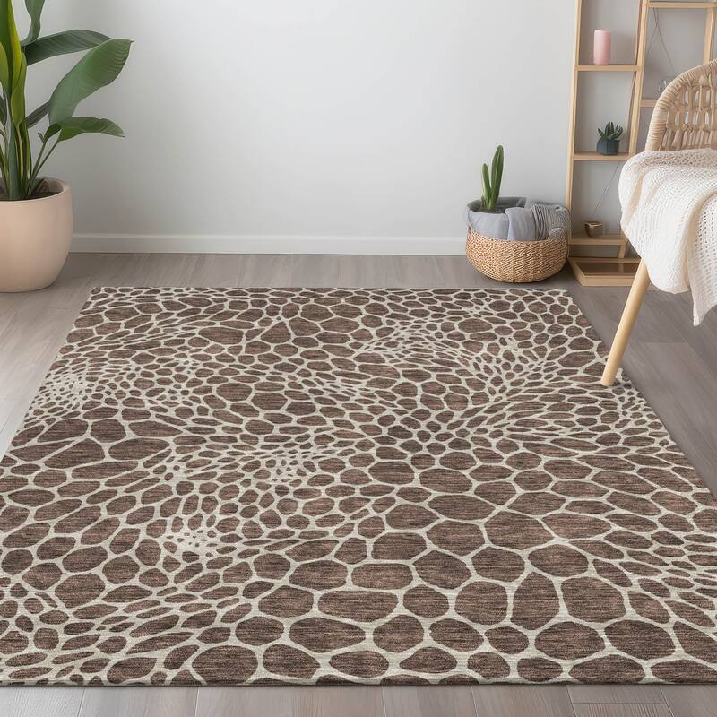 Machine Washable Indoor/ Outdoor Chantille Animal Print Rug