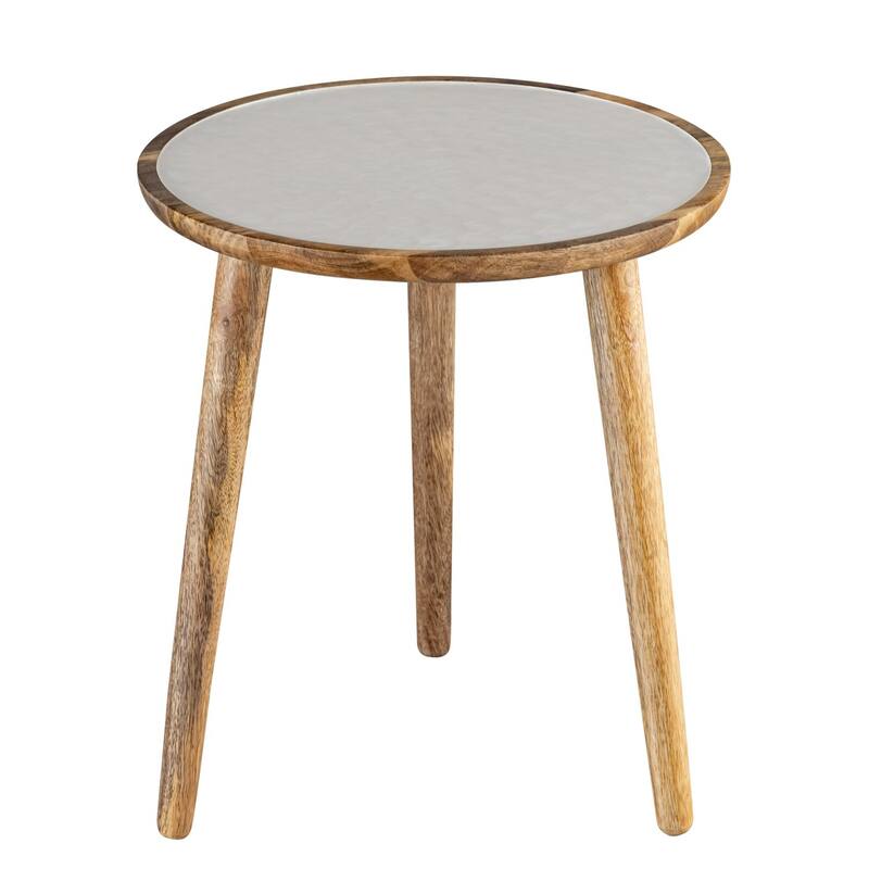 Round Mango Wood Nesting Side Table - 20" - Set of 2