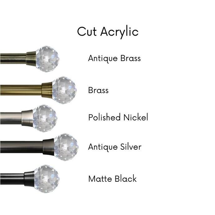 Linen Avenue Cut Acrylic Single and Double Window Curtain Rod Set