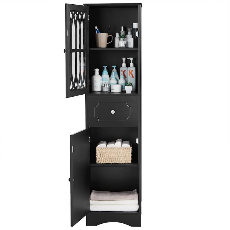 Freestanding Storage Cabinet with Drawer and Doors