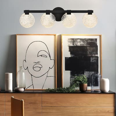 Modern 4-Light Black Vanity Light