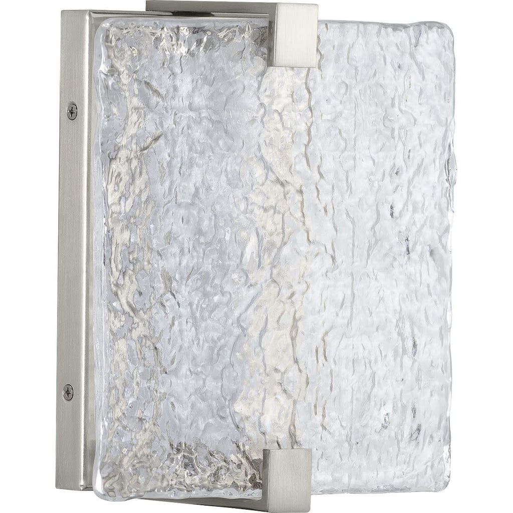 Progress Lighting 9" Tall LED Wall Sconce with Water Glass Shade