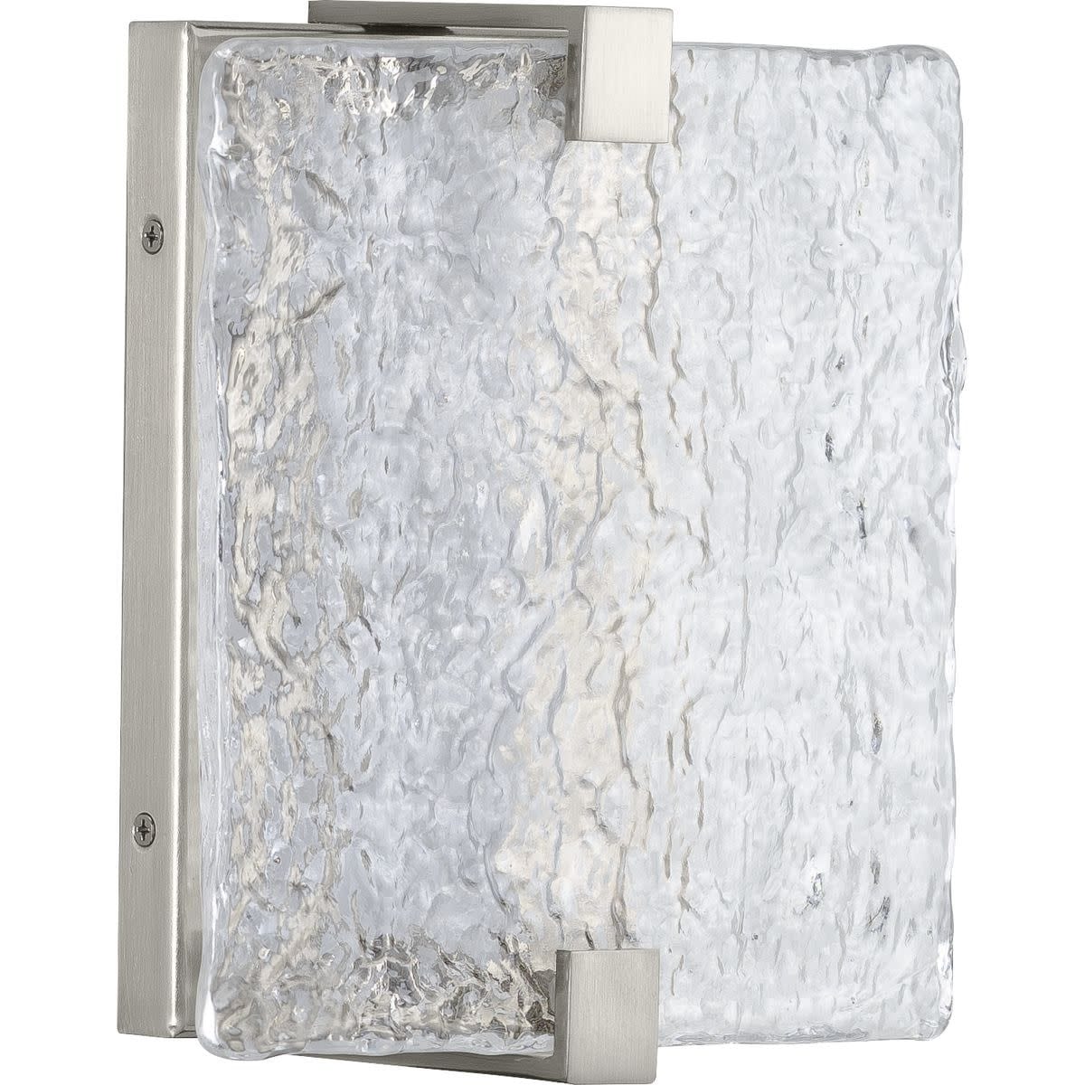 Progress Lighting 9" Tall LED Wall Sconce with Water Glass Shade