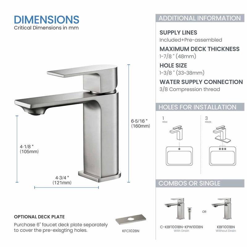 Lead-free Solid Brass Single Handle Bathroom Vanity Faucet with Hose