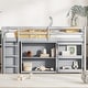 preview thumbnail 1 of 18, Twin Size Low Loft Bed with 3 Drawers,Shelf Cabinet and Pull Out Desk Grey - Twin