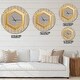 preview thumbnail 4 of 8, Designart 'Vintage Gold and Grey design' Oversized Shabby Chic Wall CLock