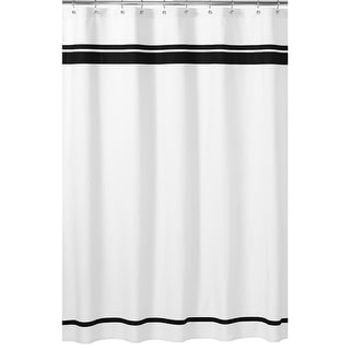 White and Black Hotel Shower Curtain