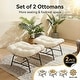 preview thumbnail 2 of 26, 2-Piece Outdoor Wicker Ottomans with Cushions, Weather-Resistant Boho Patio Rattan Footrests for Garden, Porch, and Balcony