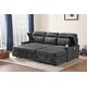 preview thumbnail 9 of 14, Kaden Fabric Sleeper Sectional Sofa with Storage Chaise and Arms