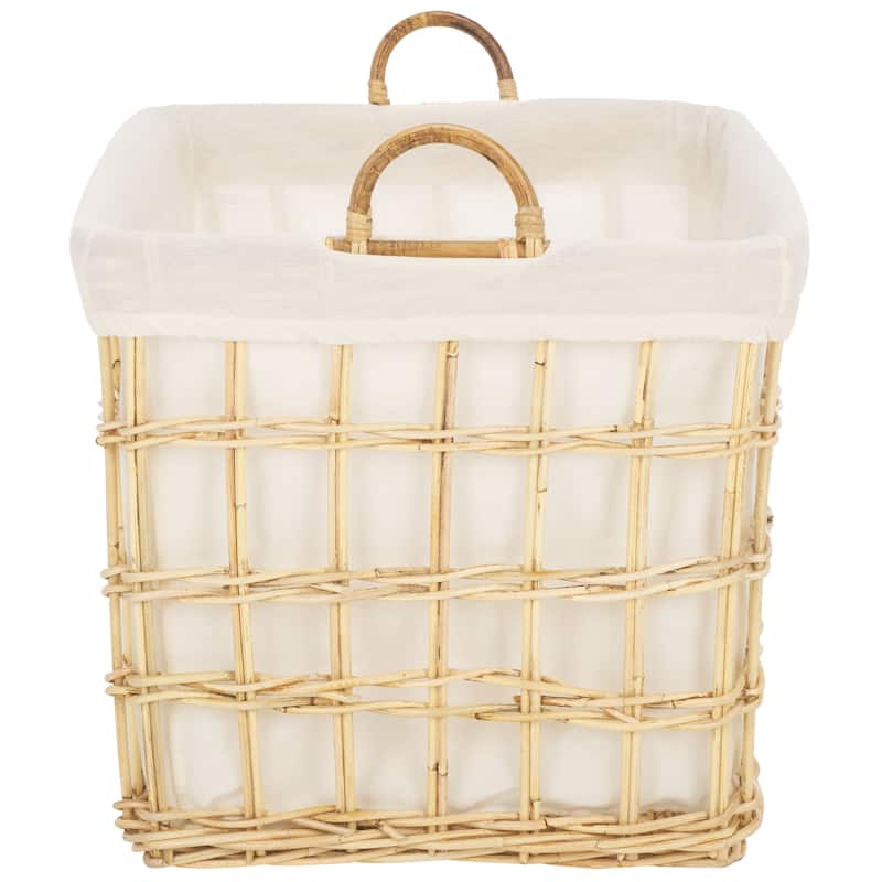 SAFAVIEH Sureyya Basket with Liner - 28" W x 20" D x 22" H - 28Wx20Dx22H