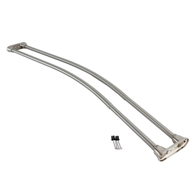 Edenscape Adjustable 60-72 in. Double Curved Stainless Steel Shower Curtain Rod
