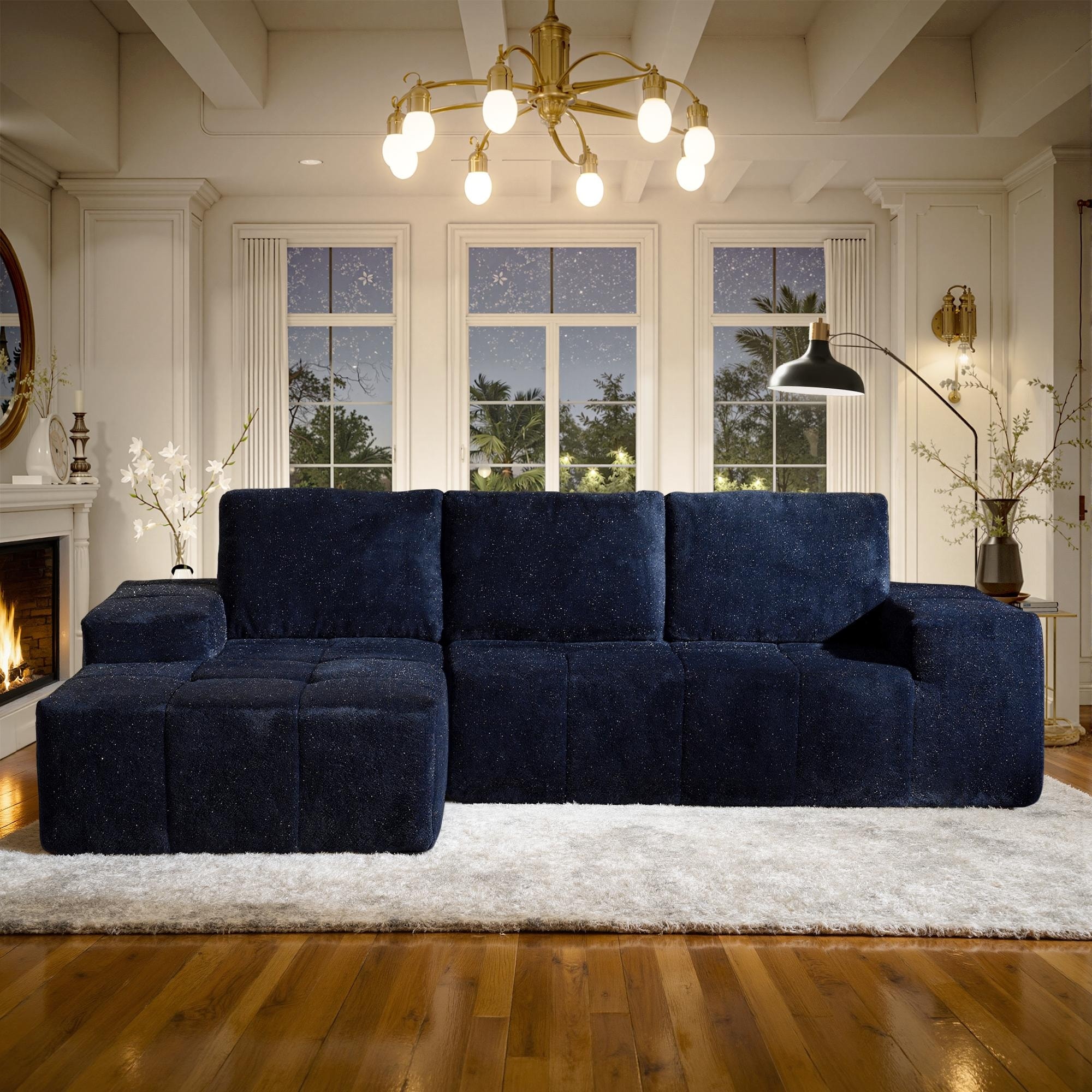 OVIOS Starry Sky Fabric Chaise Lounge Sofa