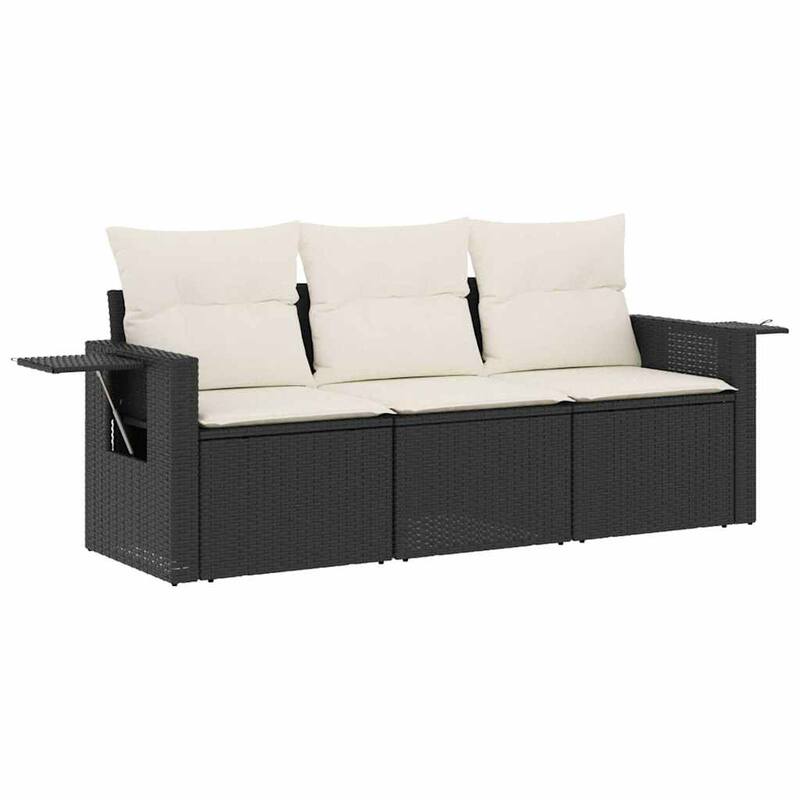 vidaXL Garden Sofa Set Black