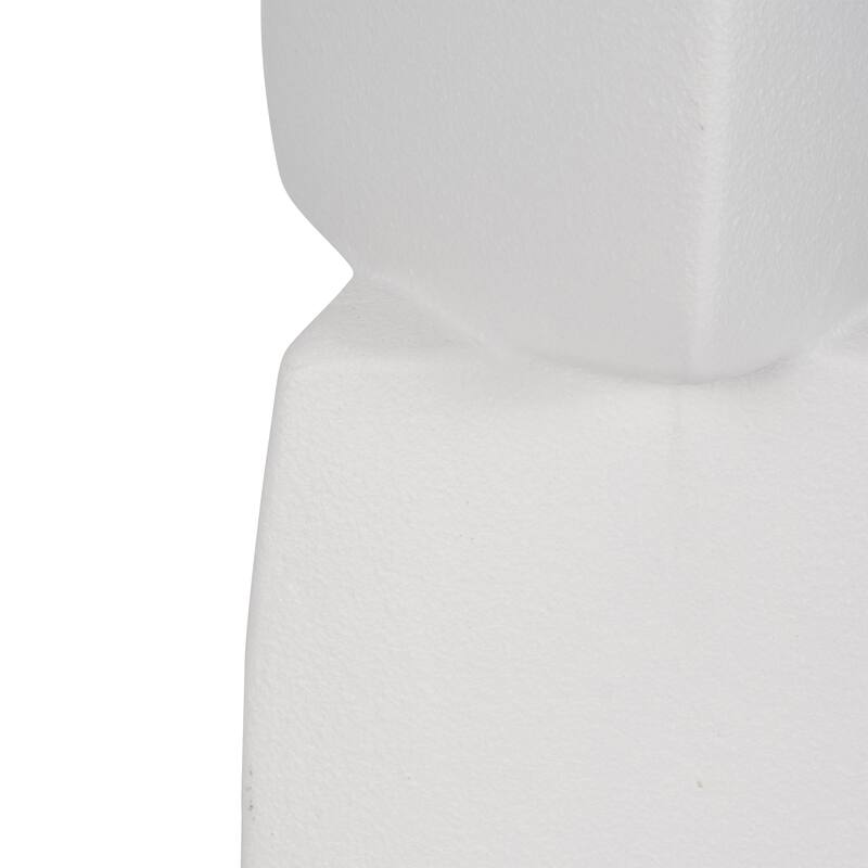 Sagebrook Home 17" Stacked Triangle Rough Vase, Ivory, Cylinder, 17"H, Solid Color