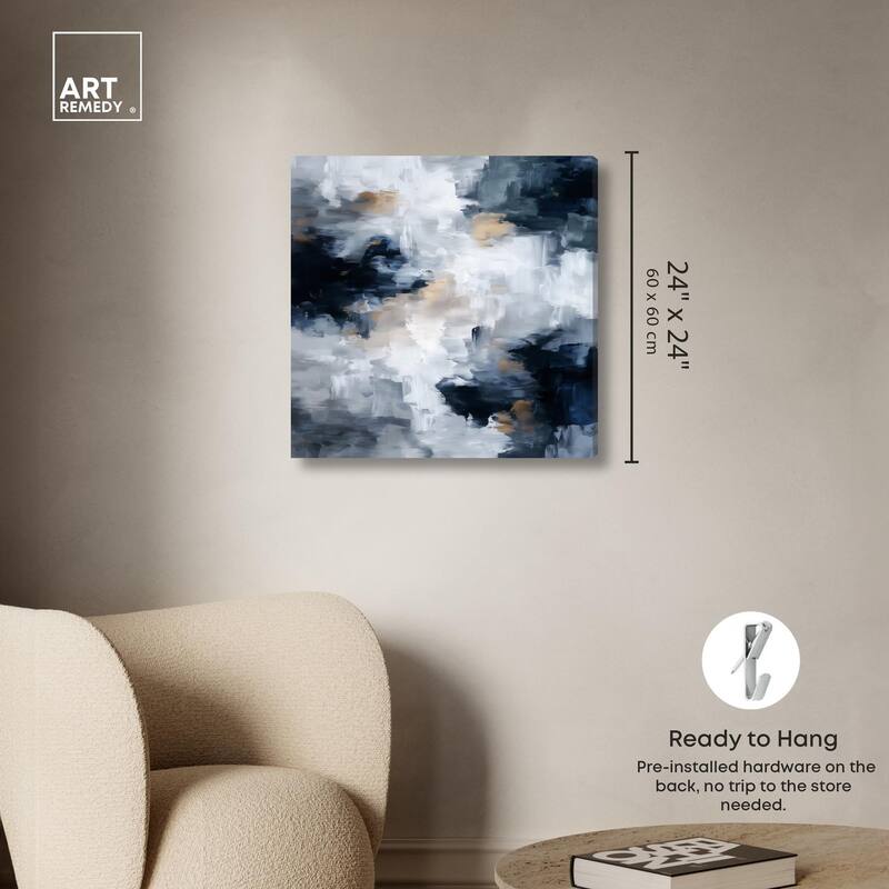 Midnight and Ivory II Canvas by Art Remedy, Gallery Wrapped