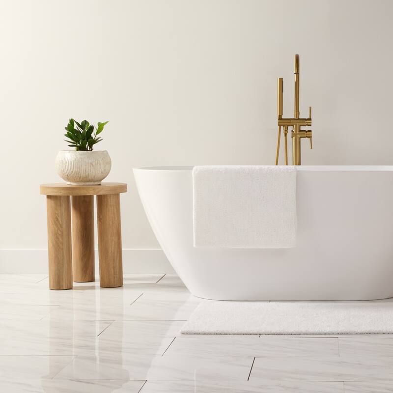 Becky Cameron 100% Cotton Reversible Solid Bath Mat