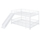 preview thumbnail 24 of 70, Metal Bunk Bed with Slide and Door, Twin Over Twin/Full Over Full Low Bunk Bedframe with Fence Guardrails and Ladder for 2 Kids