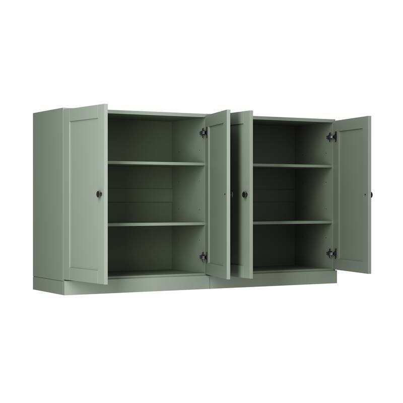 Palace Imports 100% Solid Wood 64" Sideboard with Raised Panel Doors & Adjustable Shelves