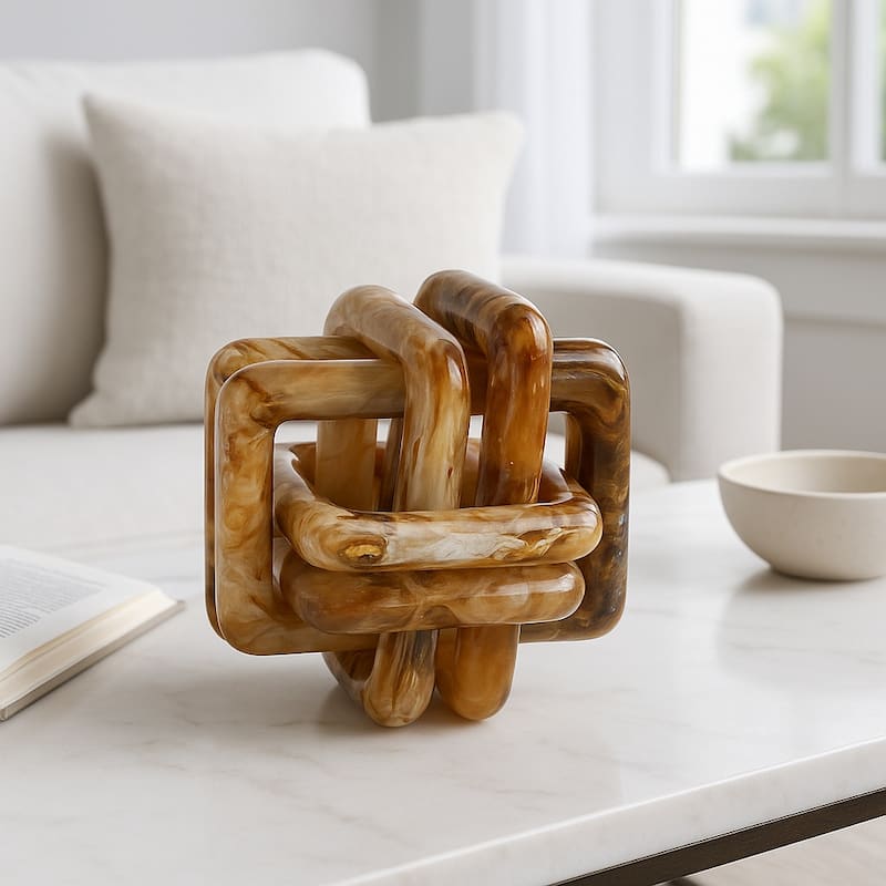 Modern Resin Decorative Object Knot Sleek and Stylish Accent Piece - 6" x 6" x 6"