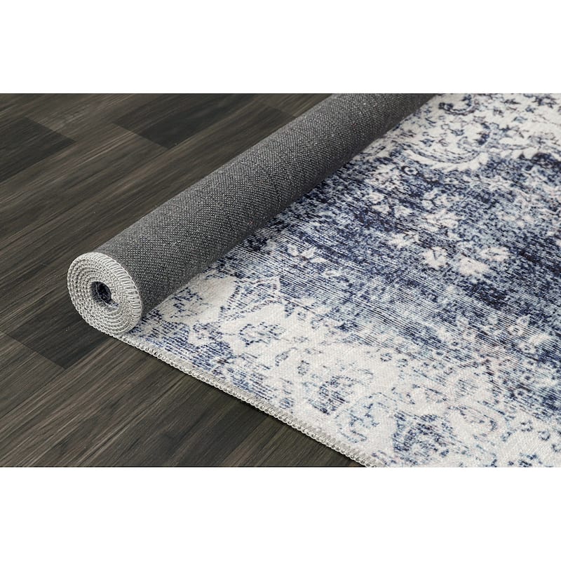 Vintage Medallion Machine Washable Non Slip Area Rugs for Living Room Bedroom Kitchen