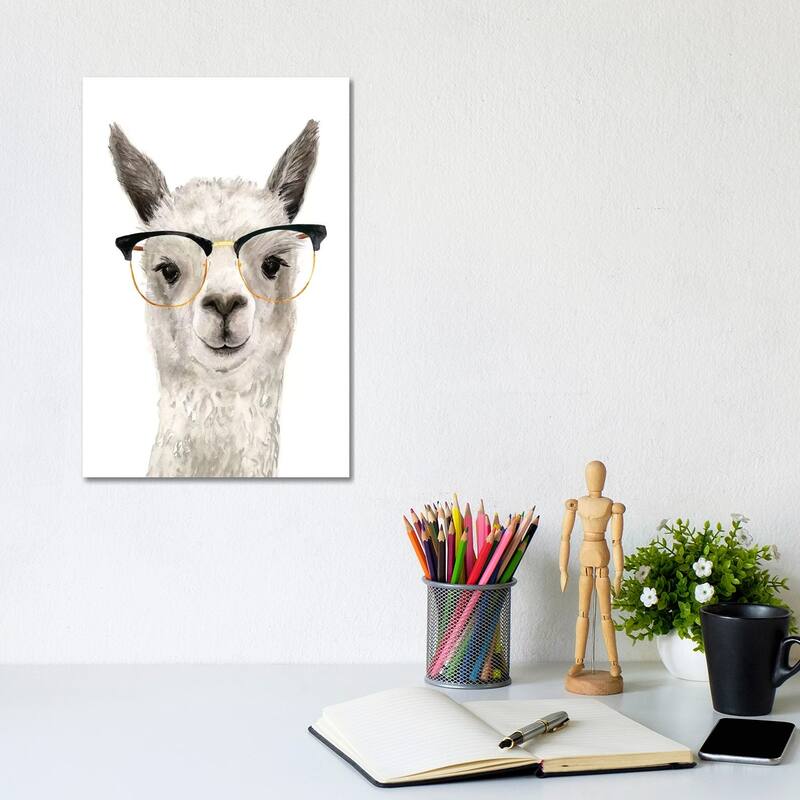 iCanvas "Hip Llama IV" by Victoria Borges Canvas Print - 12x8x0.75