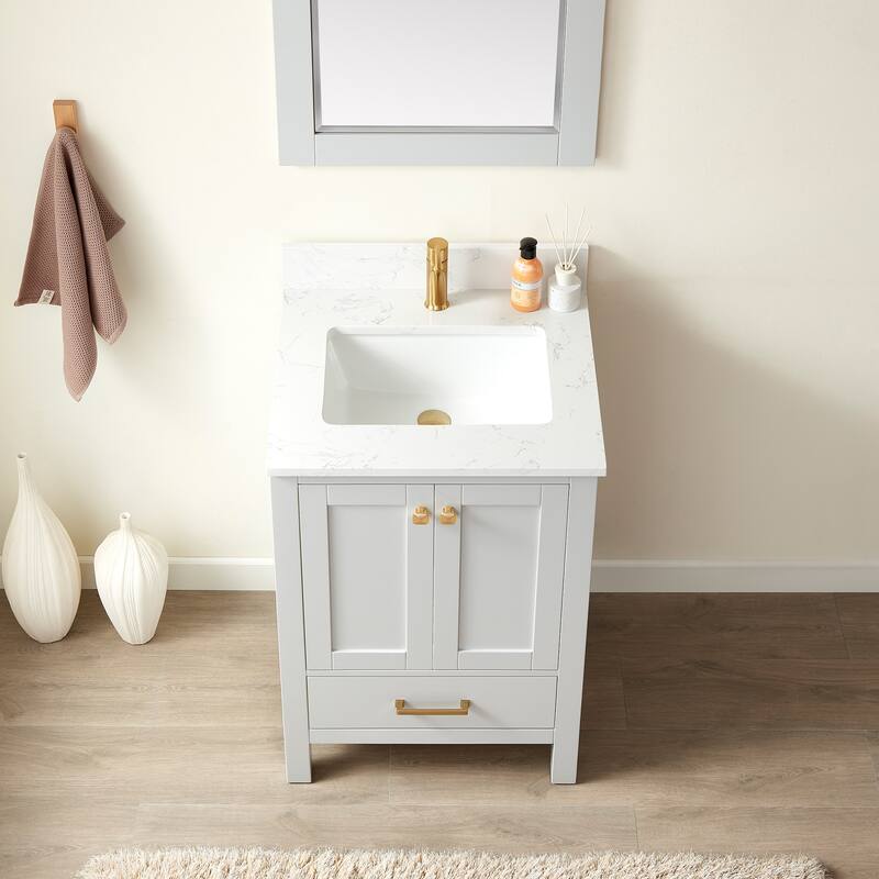 Shannon 24" Single Vanity with Composite Stone Countertop,no Mirror