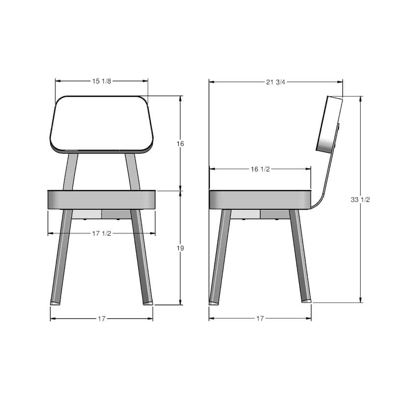 Amisco Clarkson Upholstered Dining Chair with Metal Legs